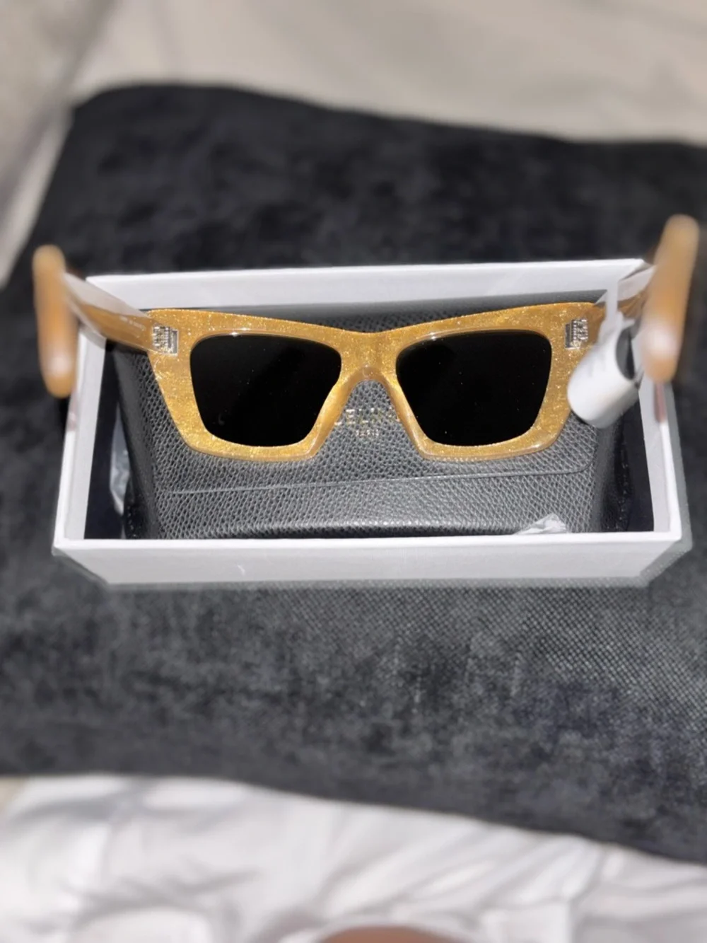 Celine Gold Glitter Cat-Eye Sunglasses